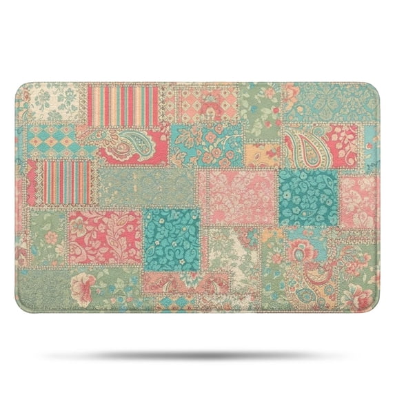 Pioneer Flower Floral Print Pattern Bathroom Rugs Mat, Non Slip Microfiber Bathroom Rug with Rubber Backing, Soft Mats for Bathroom Floor Tub Shower, 17"x27"