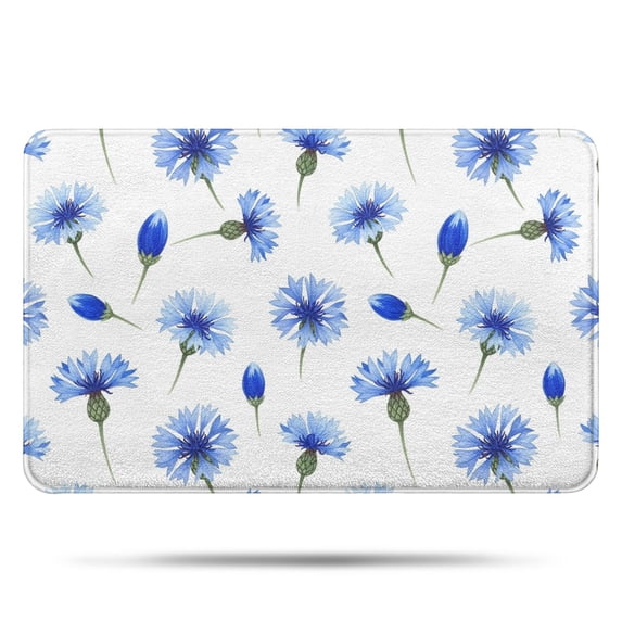 Pioneer Flower Floral Print Pattern Bathroom Rugs Mat, Non Slip Microfiber Bathroom Rug with Rubber Backing, Soft Mats for Bathroom Floor Tub Shower, 17"x27"