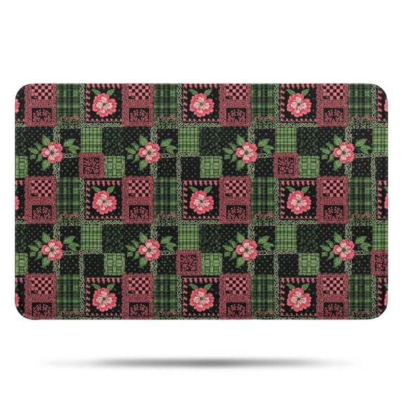 Pioneer Flower Floral Print Pattern Bathroom Rugs Mat, Non Slip Microfiber Bathroom Rug with Rubber Backing, Soft Mats for Bathroom Floor Tub Shower, 17"x27"