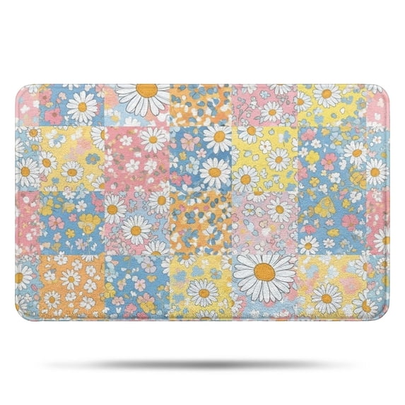 Pioneer Flower Floral Print Pattern Bathroom Rugs Mat, Non Slip Microfiber Bathroom Rug with Rubber Backing, Soft Mats for Bathroom Floor Tub Shower, 17"x27"