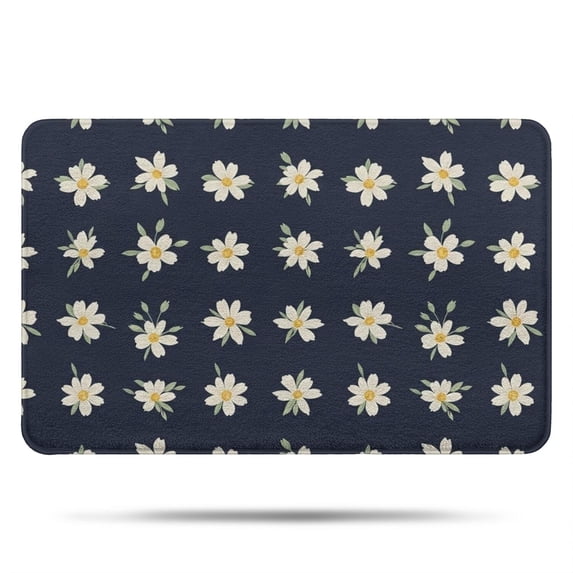 Pioneer Flower Floral Print Pattern Bathroom Rugs Mat, Non Slip Microfiber Bathroom Rug with Rubber Backing, Soft Mats for Bathroom Floor Tub Shower, 17"x27"