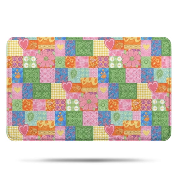 Pioneer Flower Floral Print Pattern Bathroom Rugs Mat, Non Slip Microfiber Bathroom Rug with Rubber Backing, Soft Mats for Bathroom Floor Tub Shower, 17"x27"