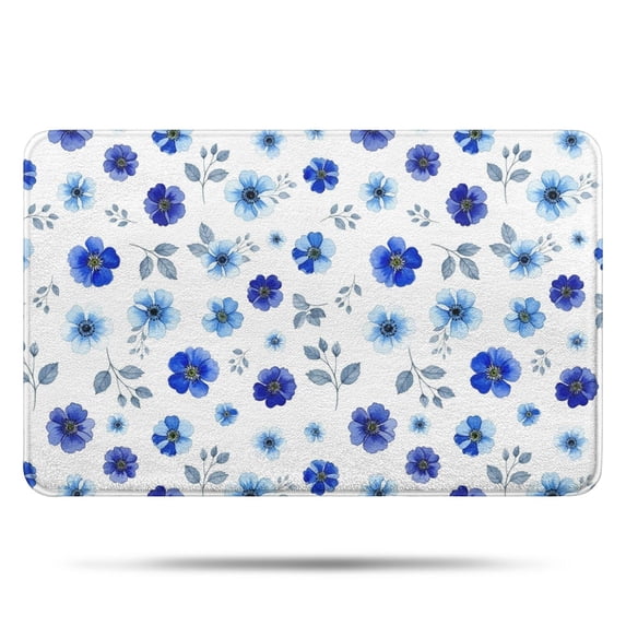 Pioneer Flower Floral Print Pattern Bathroom Rugs Mat, Non Slip Microfiber Bathroom Rug with Rubber Backing, Soft Mats for Bathroom Floor Tub Shower, 17"x27"
