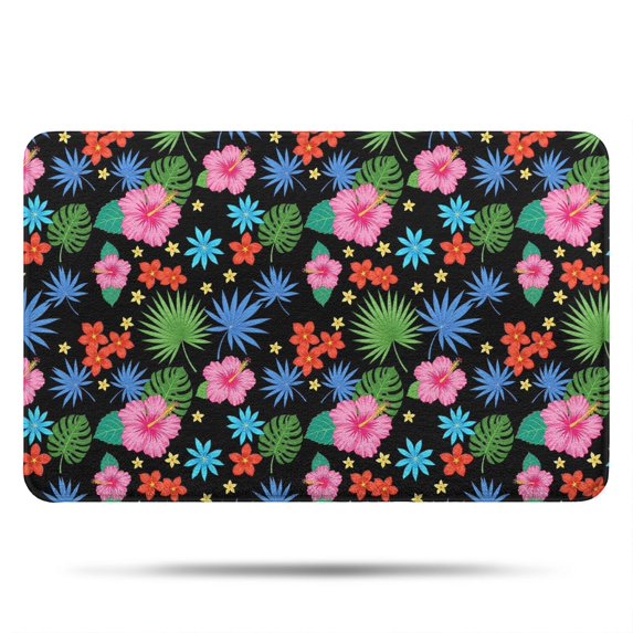 Pioneer Flower Floral Print Pattern Bathroom Rugs Mat, Non Slip Microfiber Bathroom Rug with Rubber Backing, Soft Mats for Bathroom Floor Tub Shower, 17"x27"