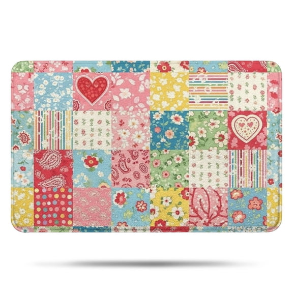 Pioneer Flower Floral Print Pattern Bathroom Rugs Mat, Non Slip Microfiber Bathroom Rug with Rubber Backing, Soft Mats for Bathroom Floor Tub Shower, 17"x27"