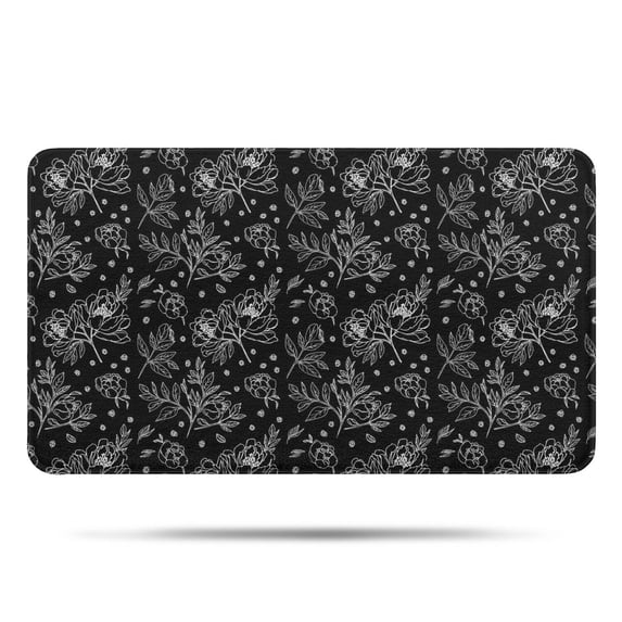Pioneer Flower Floral Print Pattern Bathroom Rugs Mat, Non Slip Microfiber Bathroom Rug with Rubber Backing, Soft Mats for Bathroom Floor Tub Shower, 17"x30"