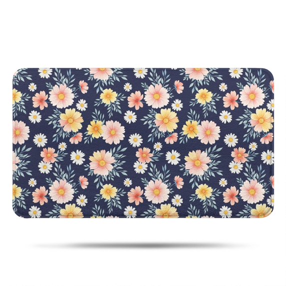 Pioneer Flower Floral Print Pattern Bathroom Rugs Mat, Non Slip Microfiber Bathroom Rug with Rubber Backing, Soft Mats for Bathroom Floor Tub Shower, 17"x30"