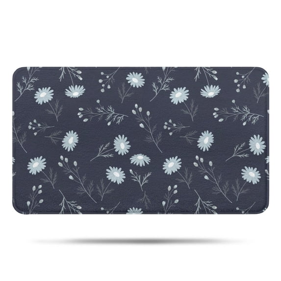 Pioneer Flower Floral Print Pattern Bathroom Rugs Mat, Non Slip Microfiber Bathroom Rug with Rubber Backing, Soft Mats for Bathroom Floor Tub Shower, 17"x30"