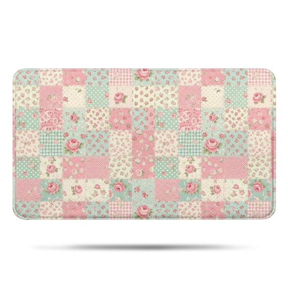 Pioneer Flower Floral Print Pattern Bathroom Rugs Mat, Non Slip Microfiber Bathroom Rug with Rubber Backing, Soft Mats for Bathroom Floor Tub Shower, 17"x30"