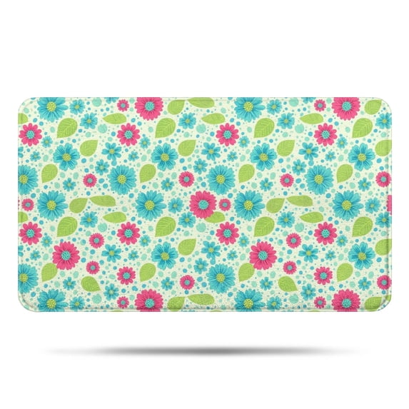 Pioneer Flower Floral Print Pattern Bathroom Rugs Mat, Non Slip Microfiber Bathroom Rug with Rubber Backing, Soft Mats for Bathroom Floor Tub Shower, 17"x30"