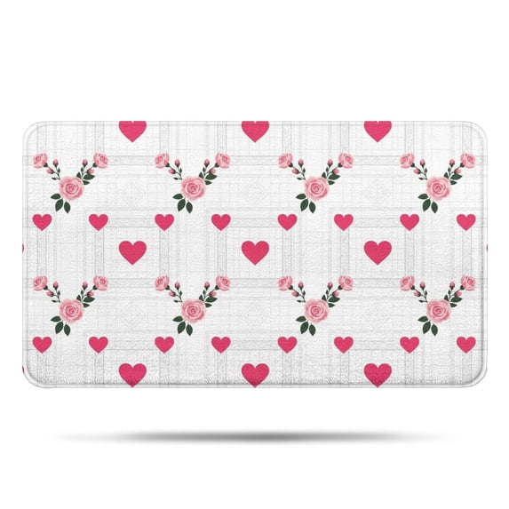 Pioneer Flower Floral Print Pattern Bathroom Rugs Mat, Non Slip Microfiber Bathroom Rug with Rubber Backing, Soft Mats for Bathroom Floor Tub Shower, 17"x30"