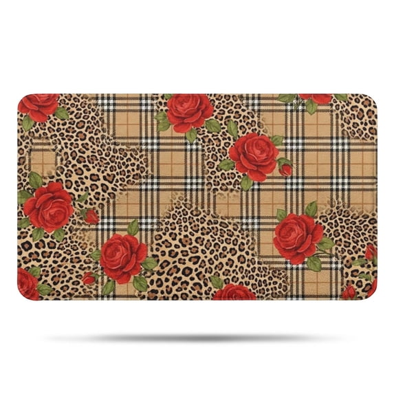 Pioneer Flower Floral Print Pattern Bathroom Rugs Mat, Non Slip Microfiber Bathroom Rug with Rubber Backing, Soft Mats for Bathroom Floor Tub Shower, 17"x30"