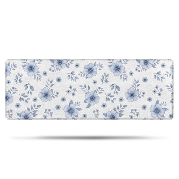 Pioneer Flower Floral Print Pattern Bathroom Rugs Mat, Non Slip Microfiber Bathroom Rug with Rubber Backing, Soft Mats for Bathroom Floor Tub Shower, 17"x47"