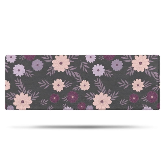 Pioneer Flower Floral Print Pattern Bathroom Rugs Mat, Non Slip Microfiber Bathroom Rug with Rubber Backing, Soft Mats for Bathroom Floor Tub Shower, 17"x47"