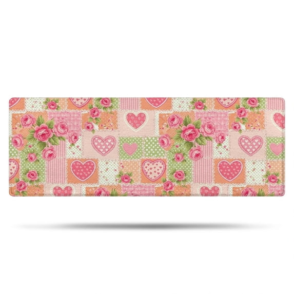 Pioneer Flower Floral Print Pattern Bathroom Rugs Mat, Non Slip Microfiber Bathroom Rug with Rubber Backing, Soft Mats for Bathroom Floor Tub Shower, 17"x47"