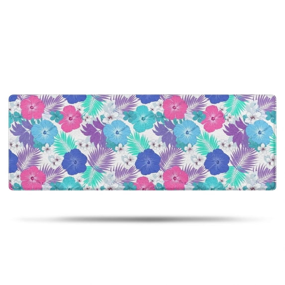 Pioneer Flower Floral Print Pattern Bathroom Rugs Mat, Non Slip Microfiber Bathroom Rug with Rubber Backing, Soft Mats for Bathroom Floor Tub Shower, 17"x47"