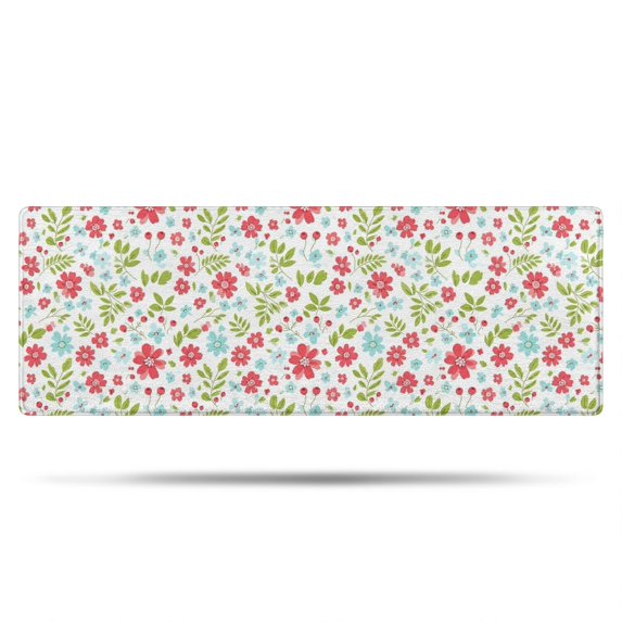 Pioneer Flower Floral Print Pattern Bathroom Rugs Mat, Non Slip Microfiber Bathroom Rug with Rubber Backing, Soft Mats for Bathroom Floor Tub Shower, 17"x47"