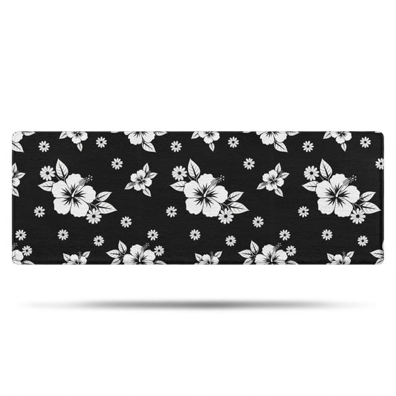 Pioneer Flower Floral Print Pattern Bathroom Rugs Mat, Non Slip Microfiber Bathroom Rug with Rubber Backing, Soft Mats for Bathroom Floor Tub Shower, 17"x47"