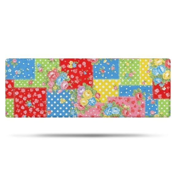 Pioneer Flower Floral Print Pattern Bathroom Rugs Mat, Non Slip Microfiber Bathroom Rug with Rubber Backing, Soft Mats for Bathroom Floor Tub Shower, 17"x47"