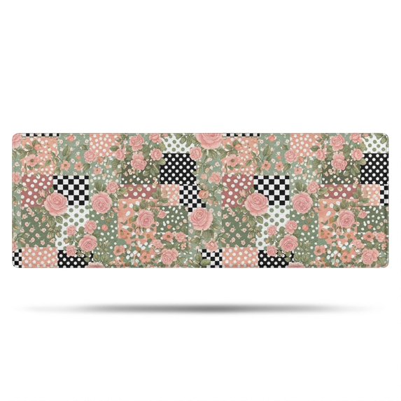 Pioneer Flower Floral Print Pattern Bathroom Rugs Mat, Non Slip Microfiber Bathroom Rug with Rubber Backing, Soft Mats for Bathroom Floor Tub Shower, 17"x47"