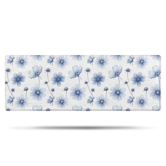Pioneer Flower Floral Print Pattern Bathroom Rugs Mat, Non Slip Microfiber Bathroom Rug with Rubber Backing, Soft Mats for Bathroom Floor Tub Shower, 17"x47"