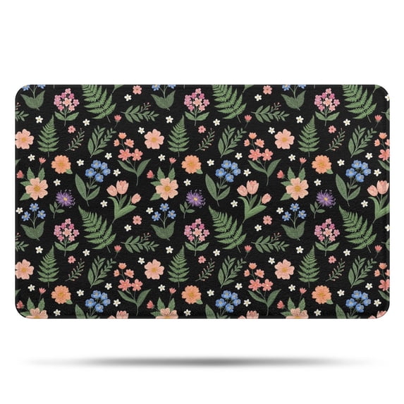 Pioneer Flower Floral Print Pattern Bathroom Rugs Mat, Non Slip Microfiber Bathroom Rug with Rubber Backing, Soft Mats for Bathroom Floor Tub Shower, 20"x32"
