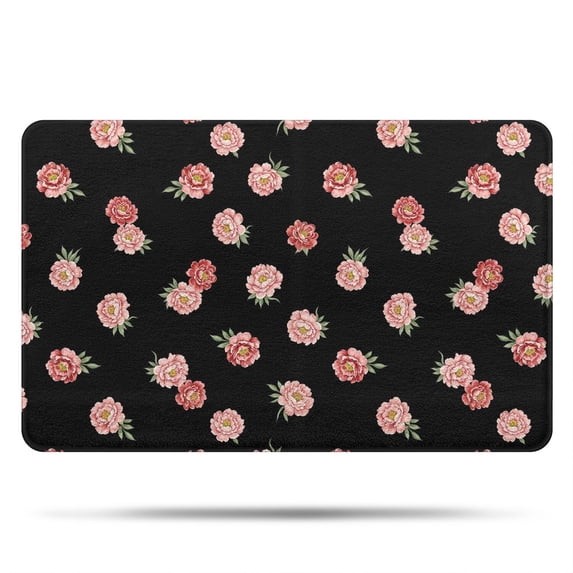 Pioneer Flower Floral Print Pattern Bathroom Rugs Mat, Non Slip Microfiber Bathroom Rug with Rubber Backing, Soft Mats for Bathroom Floor Tub Shower, 20"x32"
