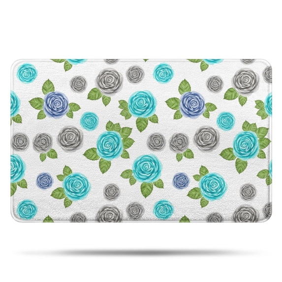 Pioneer Flower Floral Print Pattern Bathroom Rugs Mat, Non Slip Microfiber Bathroom Rug with Rubber Backing, Soft Mats for Bathroom Floor Tub Shower, 20"x32"