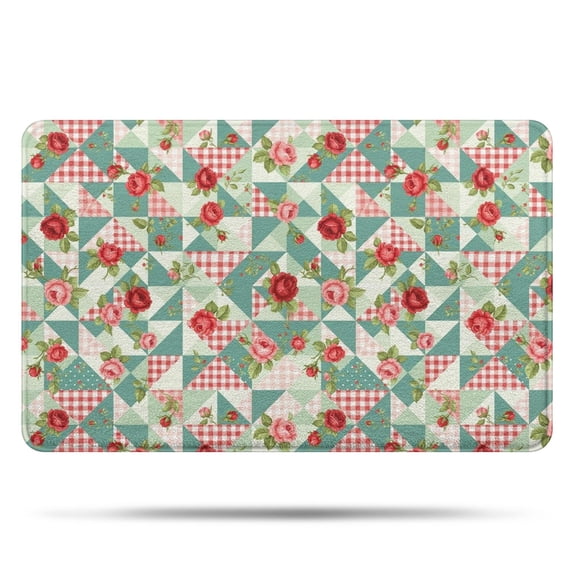 Pioneer Flower Floral Print Pattern Bathroom Rugs Mat, Non Slip Microfiber Bathroom Rug with Rubber Backing, Soft Mats for Bathroom Floor Tub Shower, 20"x32"