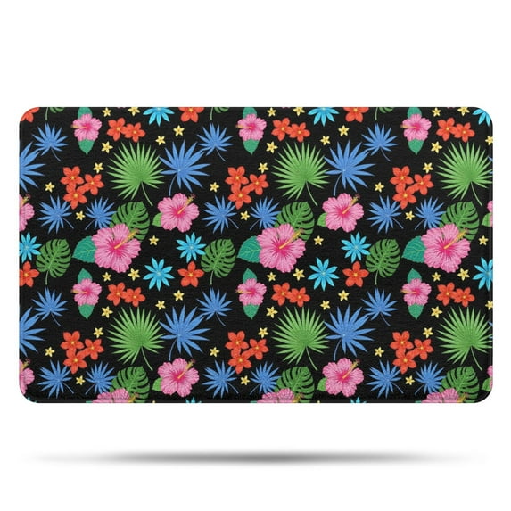 Pioneer Flower Floral Print Pattern Bathroom Rugs Mat, Non Slip Microfiber Bathroom Rug with Rubber Backing, Soft Mats for Bathroom Floor Tub Shower, 20"x32"