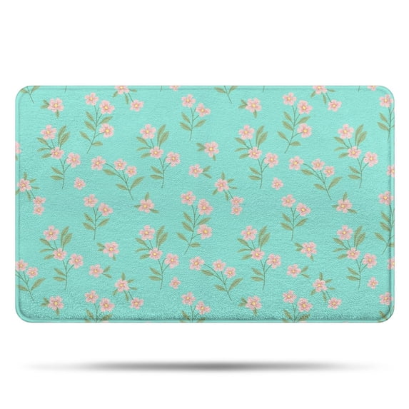 Pioneer Flower Floral Print Pattern Bathroom Rugs Mat, Non Slip Microfiber Bathroom Rug with Rubber Backing, Soft Mats for Bathroom Floor Tub Shower, 20"x32"