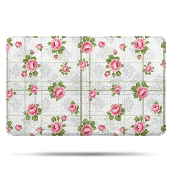 Pioneer Flower Floral Print Pattern Bathroom Rugs Mat, Non Slip Microfiber Bathroom Rug with Rubber Backing, Soft Mats for Bathroom Floor Tub Shower, 20"x32"