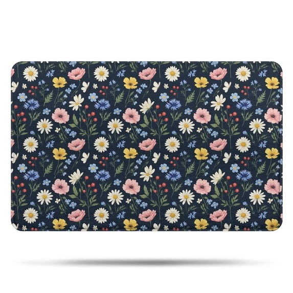 Pioneer Flower Floral Print Pattern Bathroom Rugs Mat, Non Slip Microfiber Bathroom Rug with Rubber Backing, Soft Mats for Bathroom Floor Tub Shower, 20"x32"