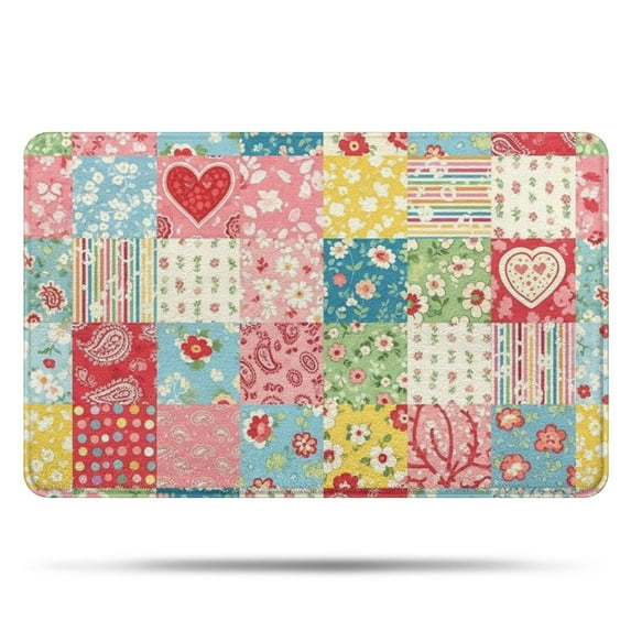 Pioneer Flower Floral Print Pattern Bathroom Rugs Mat, Non Slip Microfiber Bathroom Rug with Rubber Backing, Soft Mats for Bathroom Floor Tub Shower, 20"x32"