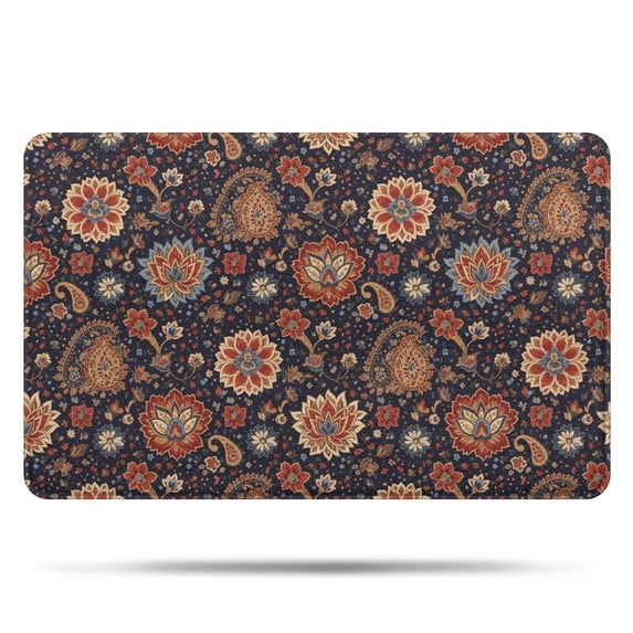 Pioneer Flower Floral Print Pattern Bathroom Rugs Mat, Non Slip Microfiber Bathroom Rug with Rubber Backing, Soft Mats for Bathroom Floor Tub Shower, 20"x32"