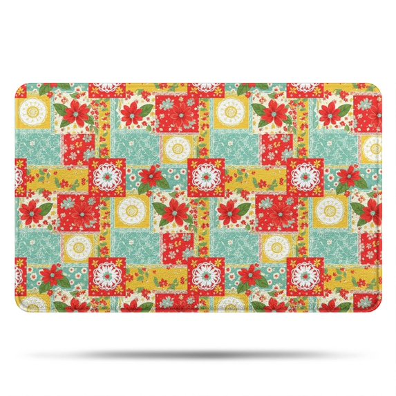 Pioneer Flower Floral Print Pattern Bathroom Rugs Mat, Non Slip Microfiber Bathroom Rug with Rubber Backing, Soft Mats for Bathroom Floor Tub Shower, 20"x32"