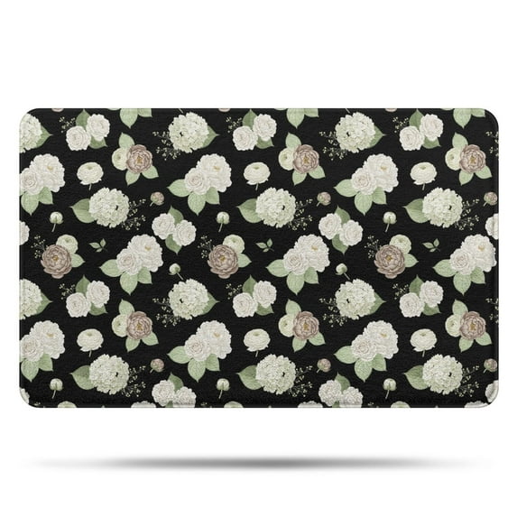 Pioneer Flower Floral Print Pattern Bathroom Rugs Mat, Non Slip Microfiber Bathroom Rug with Rubber Backing, Soft Mats for Bathroom Floor Tub Shower, 20"x32"