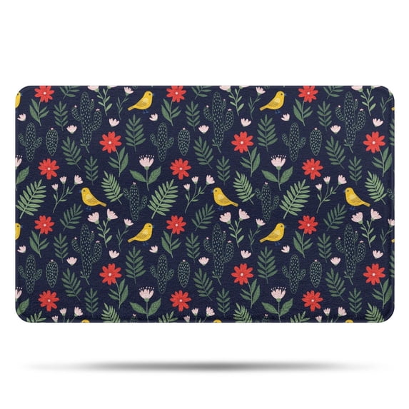 Pioneer Flower Floral Print Pattern Bathroom Rugs Mat, Non Slip Microfiber Bathroom Rug with Rubber Backing, Soft Mats for Bathroom Floor Tub Shower, 20"x32"