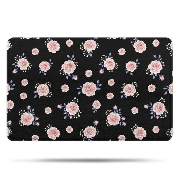 Pioneer Flower Floral Print Pattern Bathroom Rugs Mat, Non Slip Microfiber Bathroom Rug with Rubber Backing, Soft Mats for Bathroom Floor Tub Shower, 20"x32"