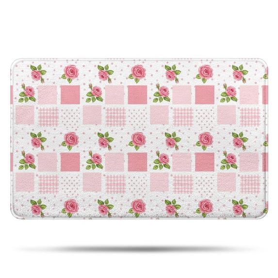 Pioneer Flower Floral Print Pattern Bathroom Rugs Mat, Non Slip Microfiber Bathroom Rug with Rubber Backing, Soft Mats for Bathroom Floor Tub Shower, 20"x32"