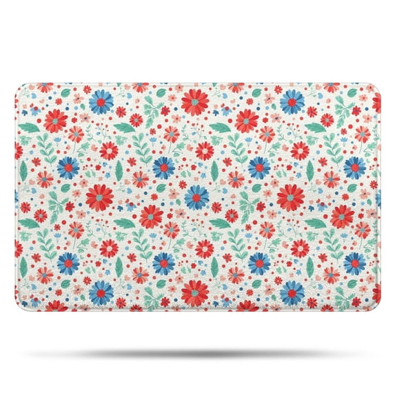 Pioneer Flower Floral Print Pattern Bathroom Rugs Mat, Non Slip Microfiber Bathroom Rug with Rubber Backing, Soft Mats for Bathroom Floor Tub Shower, 20"x32"