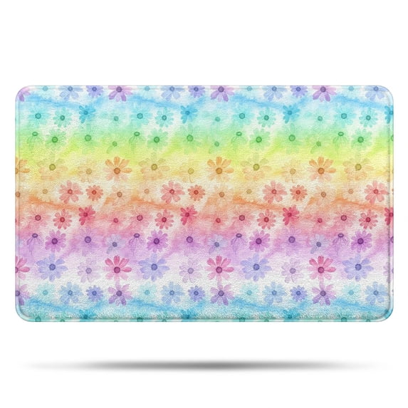 Pioneer Flower Floral Print Pattern Bathroom Rugs Mat, Non Slip Microfiber Bathroom Rug with Rubber Backing, Soft Mats for Bathroom Floor Tub Shower, 20"x32"