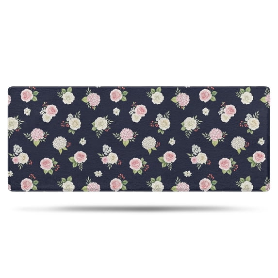 Pioneer Flower Floral Print Pattern Bathroom Rugs Mat, Non Slip Microfiber Bathroom Rug with Rubber Backing, Soft Mats for Bathroom Floor Tub Shower, 24"x60"