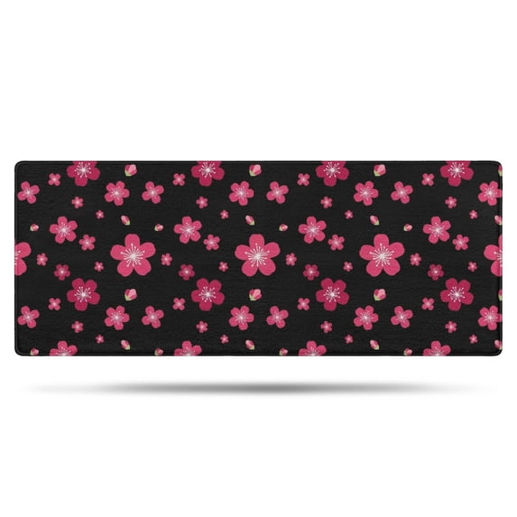 Pioneer Flower Floral Print Pattern Bathroom Rugs Mat, Non Slip Microfiber Bathroom Rug with Rubber Backing, Soft Mats for Bathroom Floor Tub Shower, 24"x60"