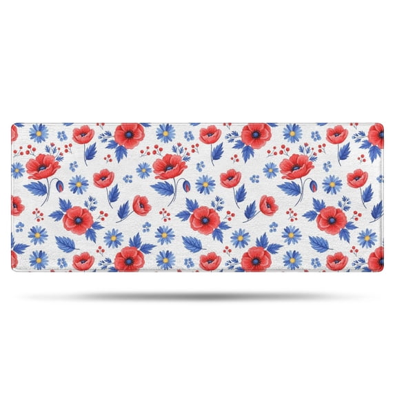 Pioneer Flower Floral Print Pattern Bathroom Rugs Mat, Non Slip Microfiber Bathroom Rug with Rubber Backing, Soft Mats for Bathroom Floor Tub Shower, 24"x60"