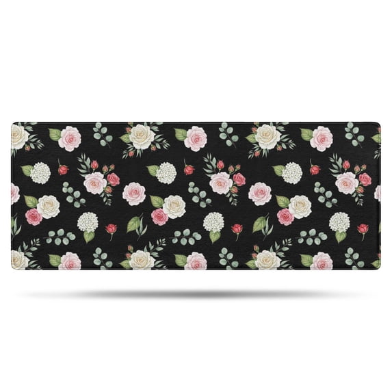 Pioneer Flower Floral Print Pattern Bathroom Rugs Mat, Non Slip Microfiber Bathroom Rug with Rubber Backing, Soft Mats for Bathroom Floor Tub Shower, 24"x60"