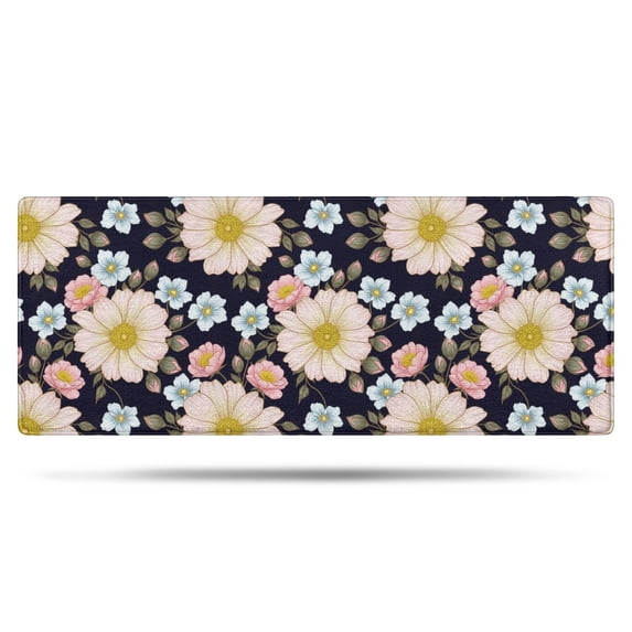 Pioneer Flower Floral Print Pattern Bathroom Rugs Mat, Non Slip Microfiber Bathroom Rug with Rubber Backing, Soft Mats for Bathroom Floor Tub Shower, 24"x60"