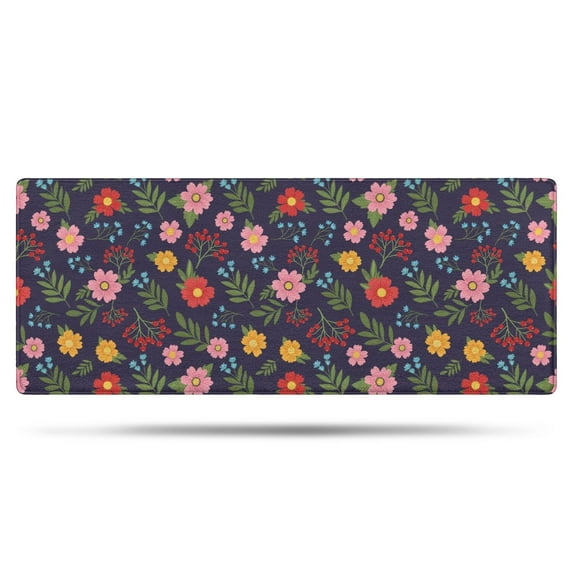 Pioneer Flower Floral Print Pattern Bathroom Rugs Mat, Non Slip Microfiber Bathroom Rug with Rubber Backing, Soft Mats for Bathroom Floor Tub Shower, 24"x60"