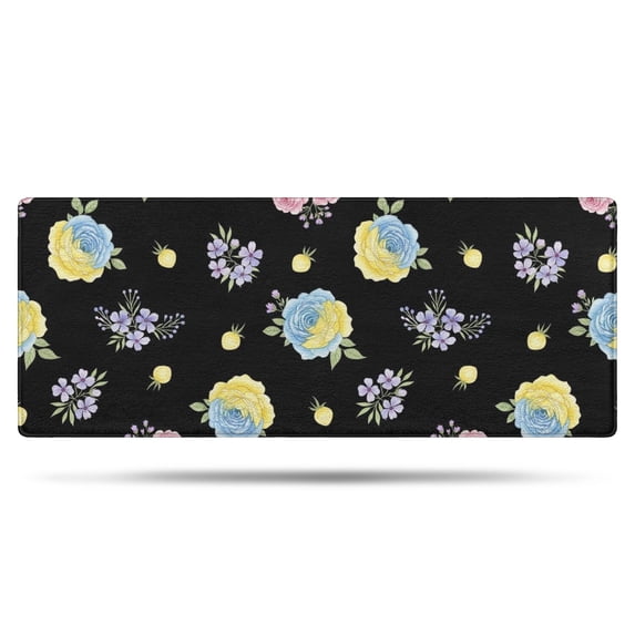 Pioneer Flower Floral Print Pattern Bathroom Rugs Mat, Non Slip Microfiber Bathroom Rug with Rubber Backing, Soft Mats for Bathroom Floor Tub Shower, 24"x60"