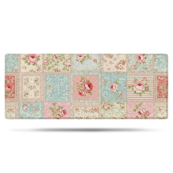 Pioneer Flower Floral Print Pattern Bathroom Rugs Mat, Non Slip Microfiber Bathroom Rug with Rubber Backing, Soft Mats for Bathroom Floor Tub Shower, 24"x60"